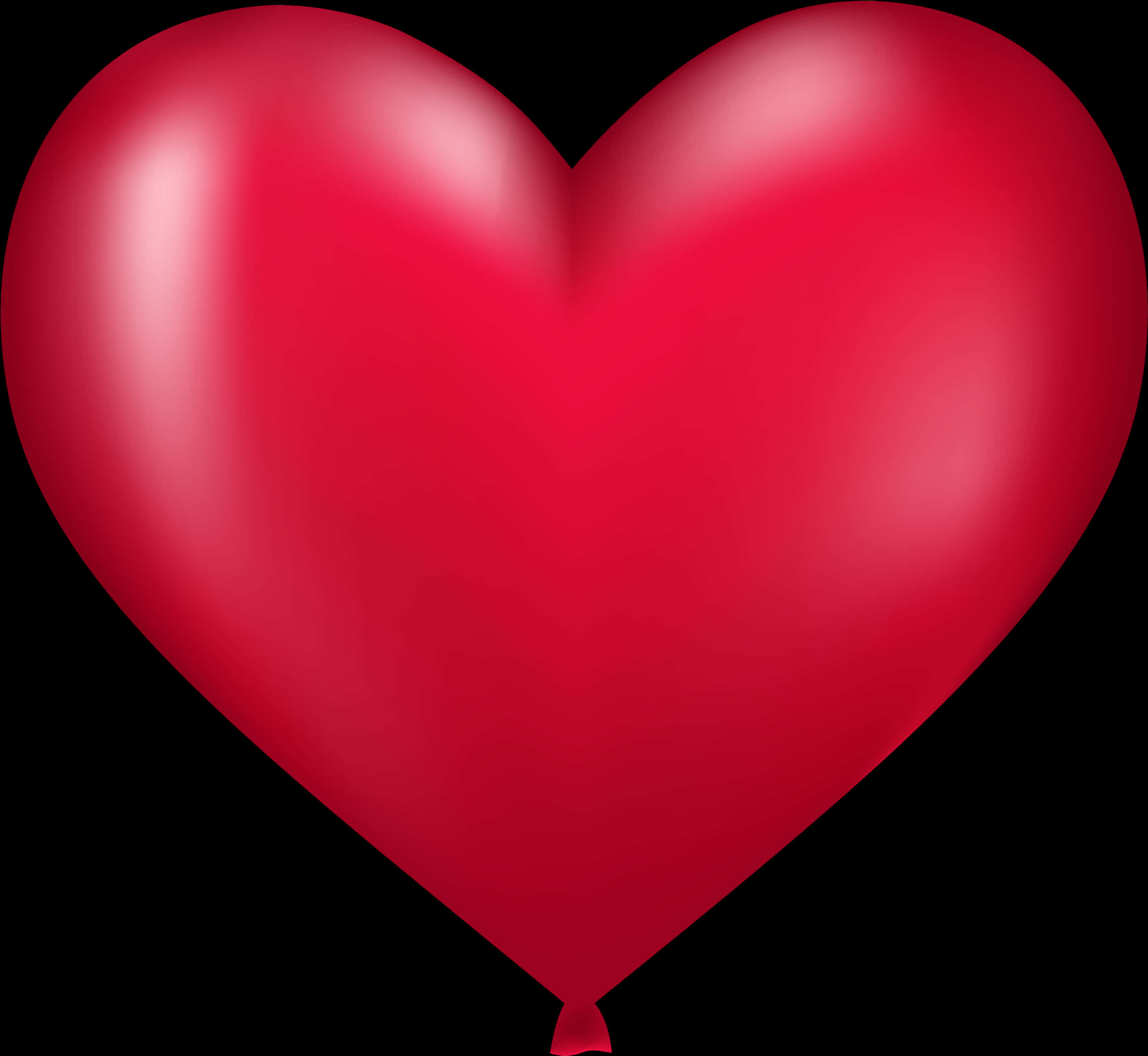 Red Heart Balloonon Black Background