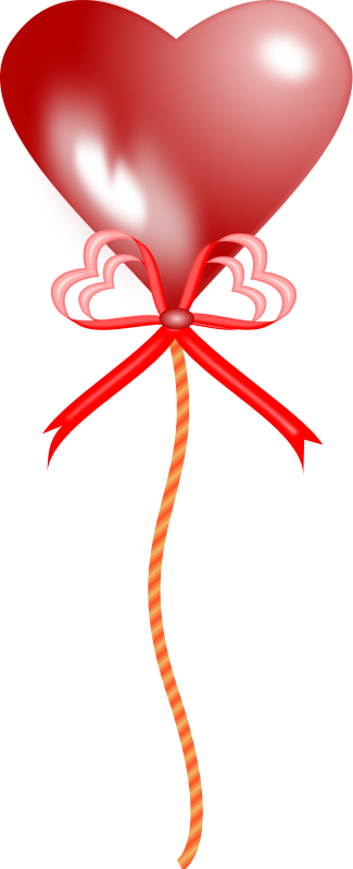 Red Heart Balloonwith Ribbon.png