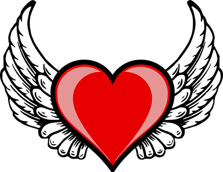 Red Heart Black Background