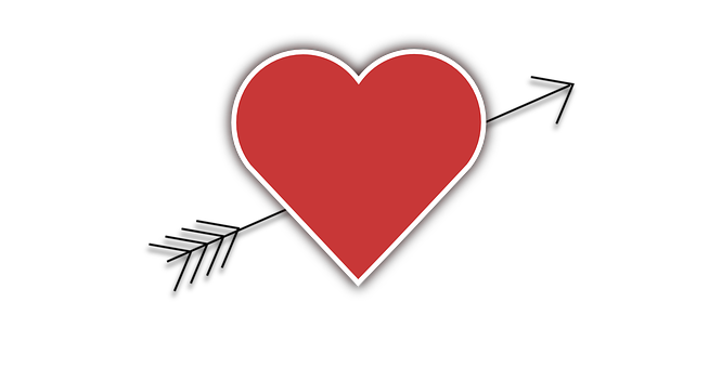 Red Heart Black Background