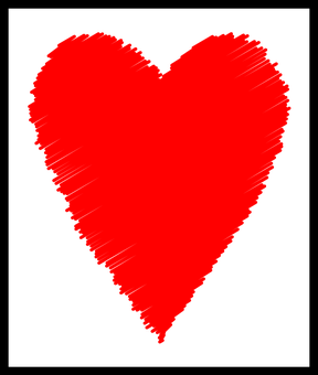 Red Heart Black Background