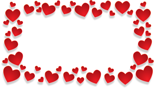 Red Heart Border Black Background