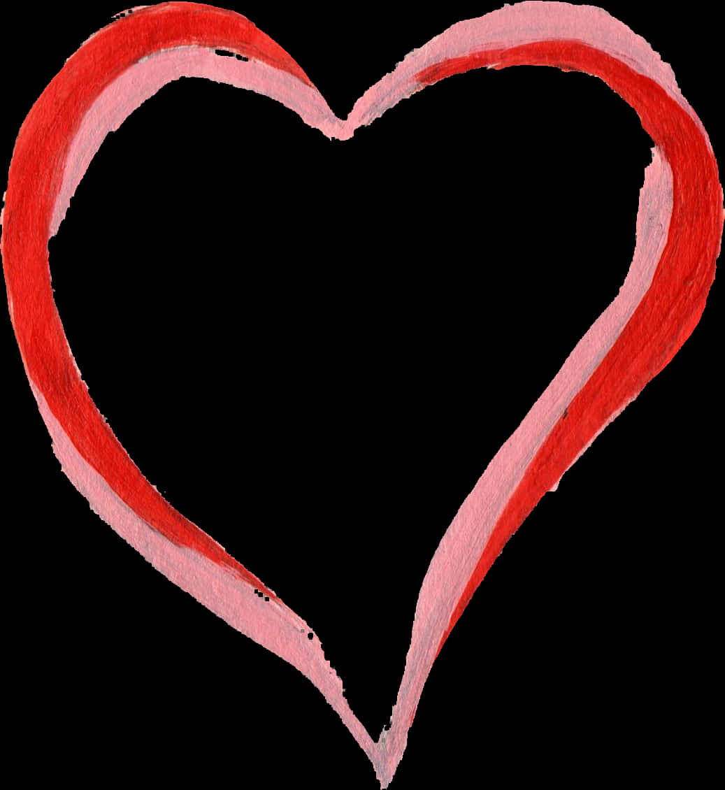 Red Heart Brush Stroke