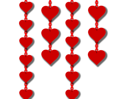 Red Heart Chainson Black Background