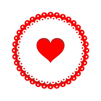 Red Heart Lace Design Icon