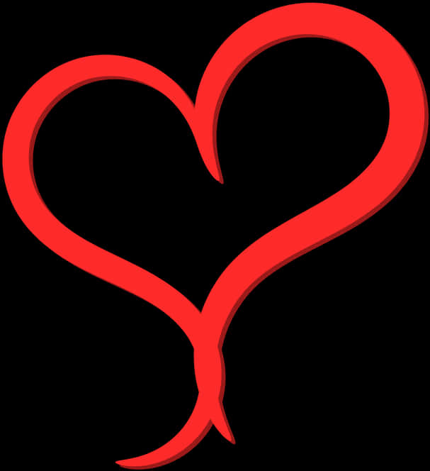 Red Heart Outline Graphic