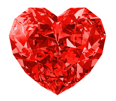 Red Heart Shaped Gemstone