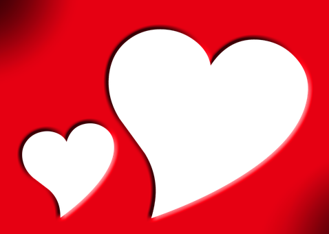 Red Heart Shapeson Black Background