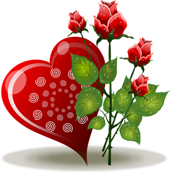 Red Heartand Roses Graphic