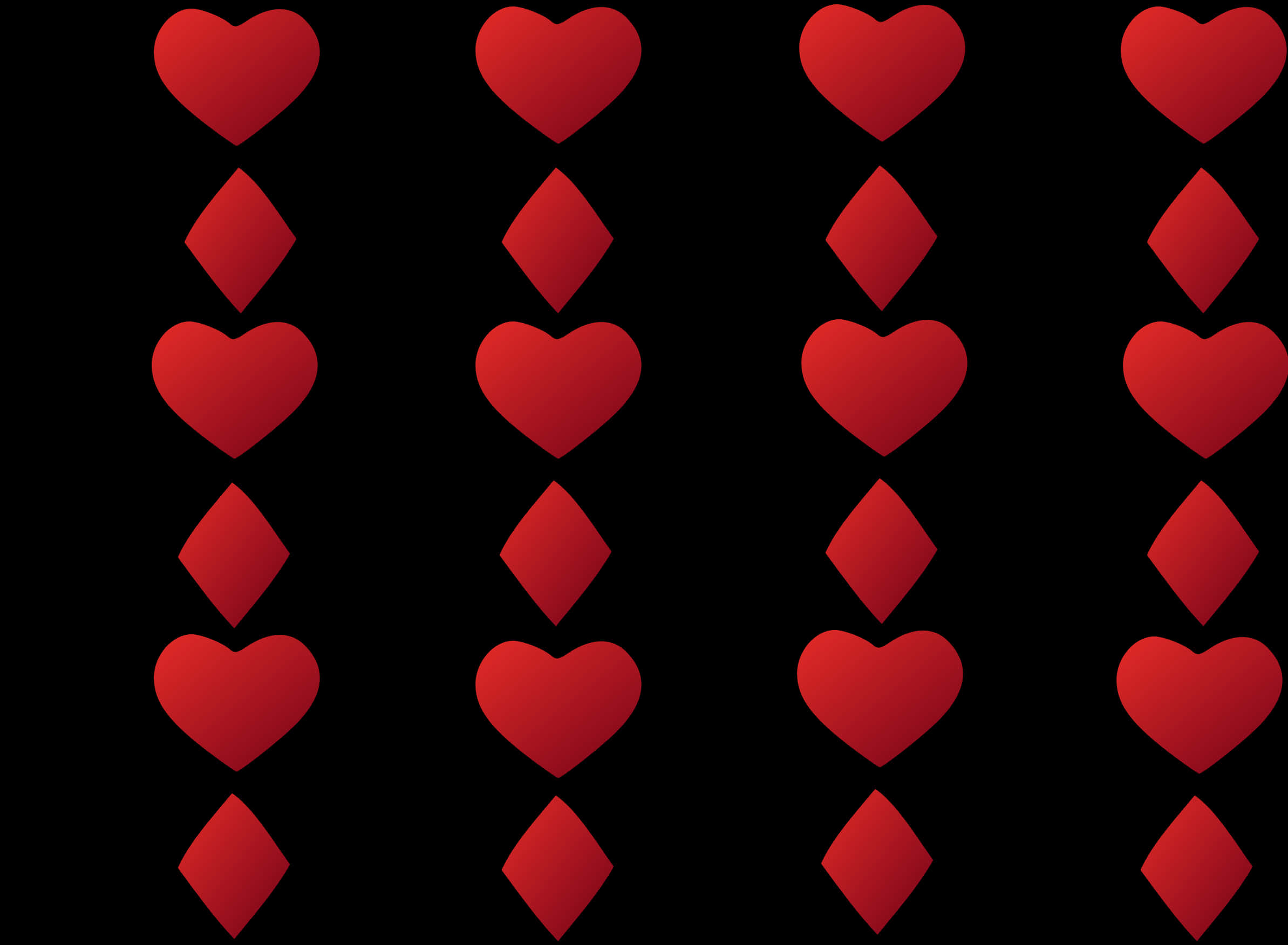 Red Hearts Diamonds Pattern