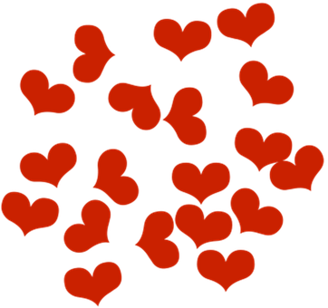 Red Hearts Pattern Black Background