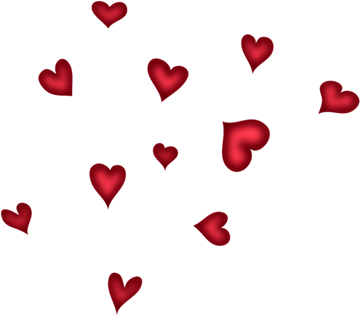 Red Hearts Transparent Background