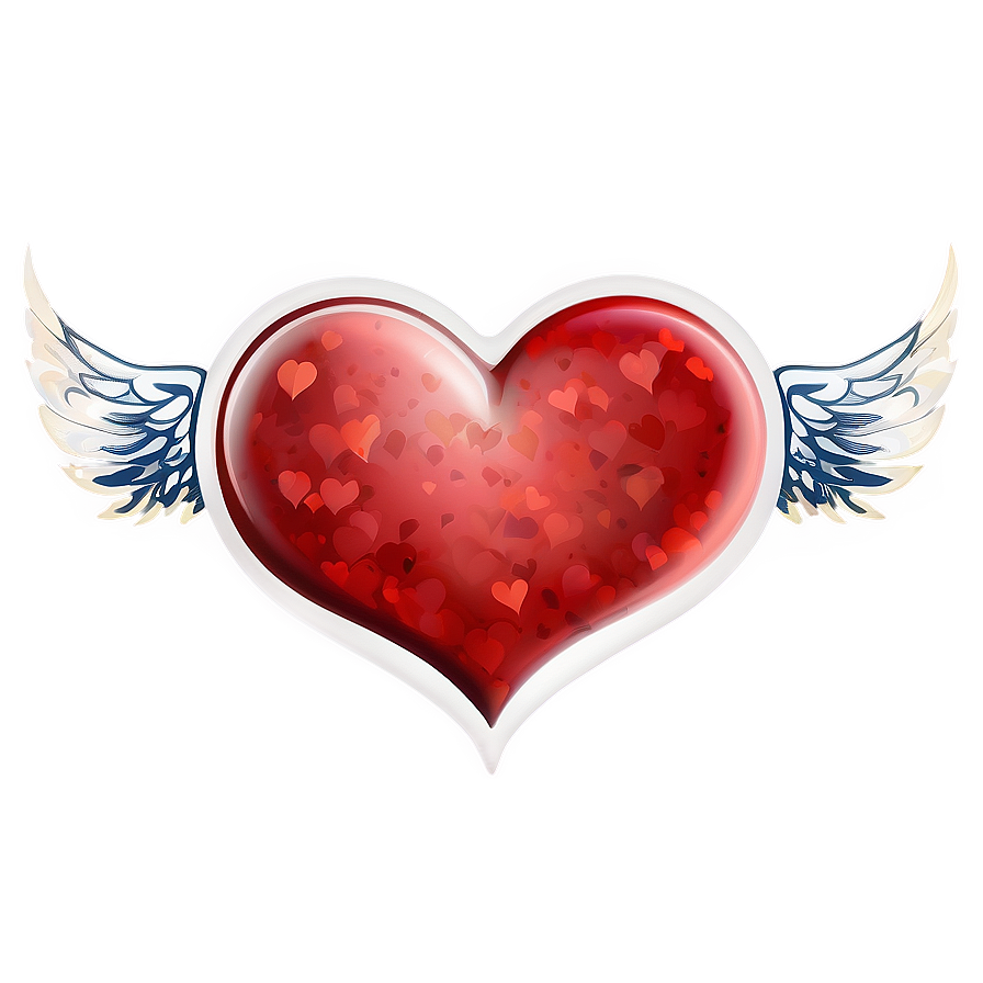 Red Hearts With Wings Png 06262024