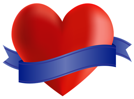 Red Heartwith Blue Banner