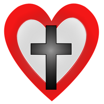 Red Heartwith Cross Icon