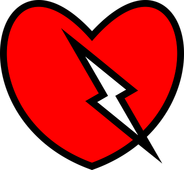 Red Heartwith Lightning Bolt