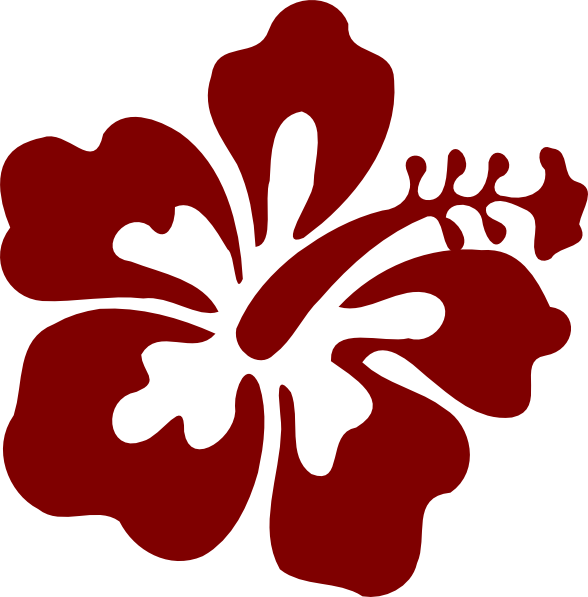 Red Hibiscus Silhouette Graphic