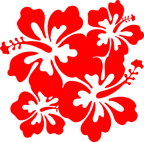 Red Hibiscus Silhouette Pattern