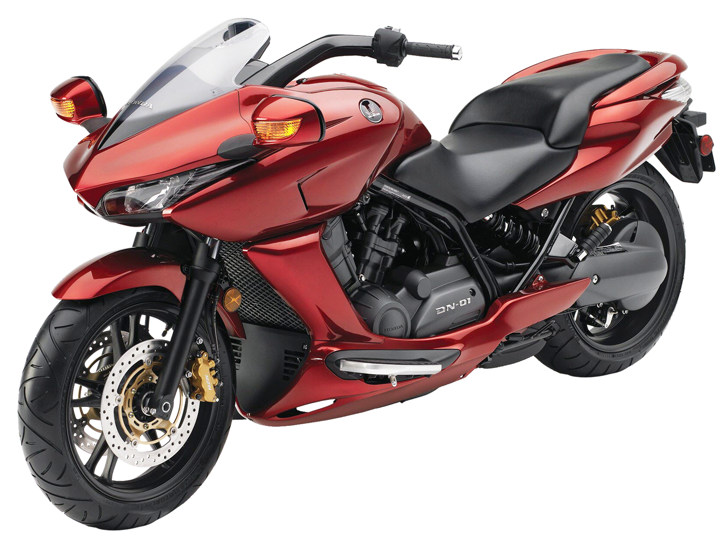 Red Honda Motorcycle Profile View