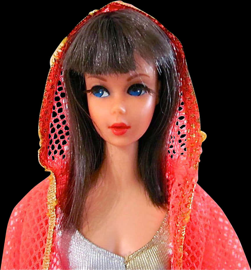 Red Hooded Barbie Doll Portrait