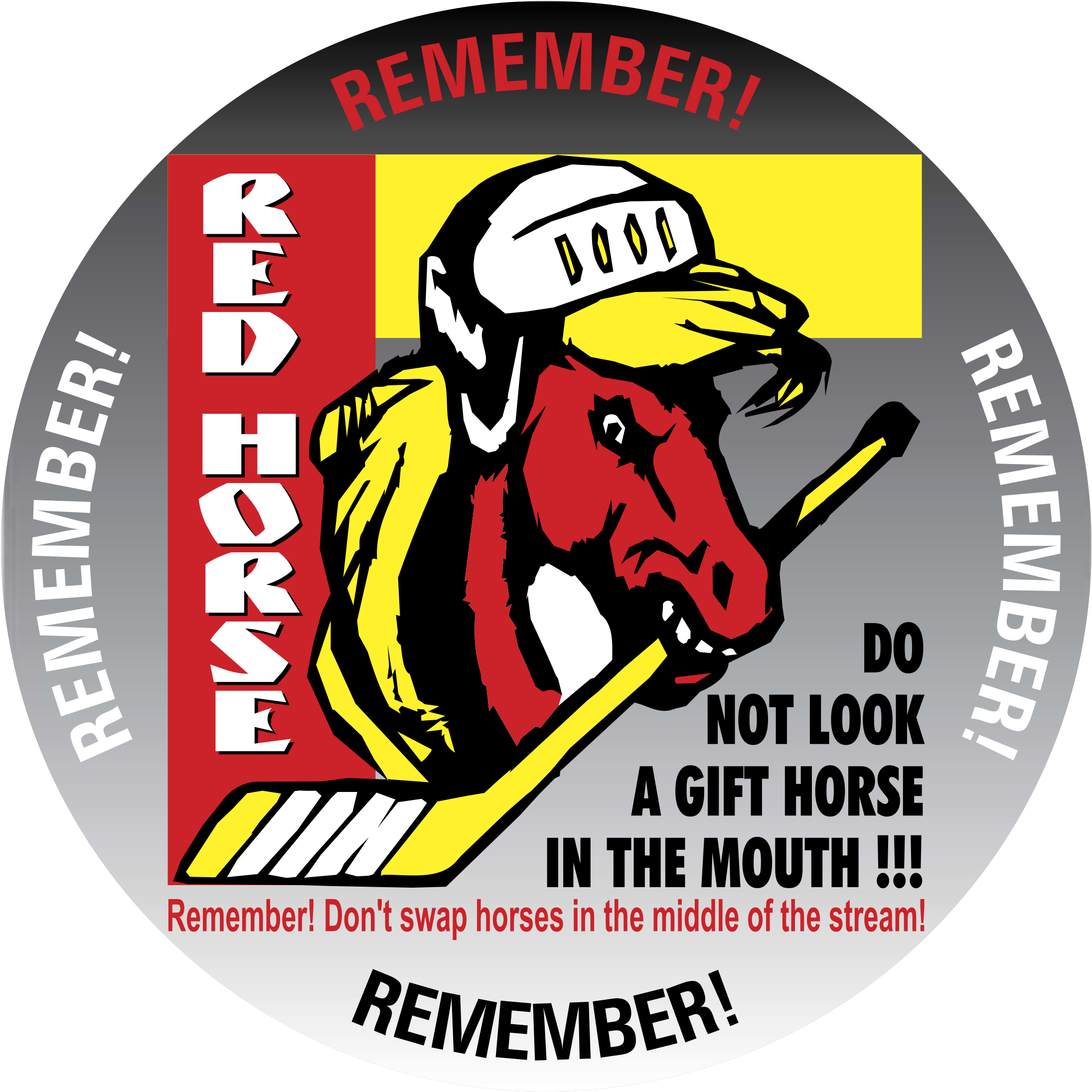 Red Horse Safety Reminder Graphic