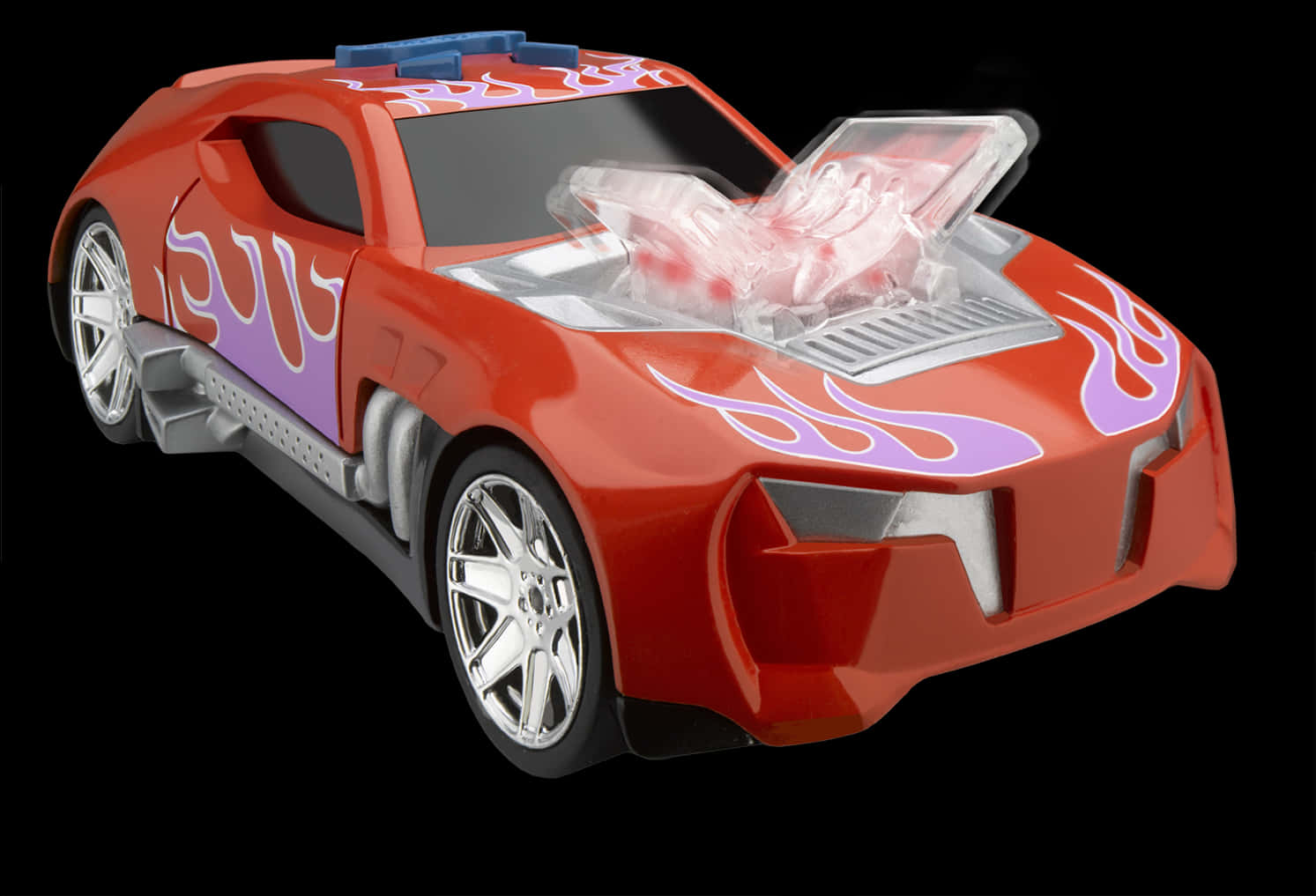 Red Hot Wheels Sports Car With Flames