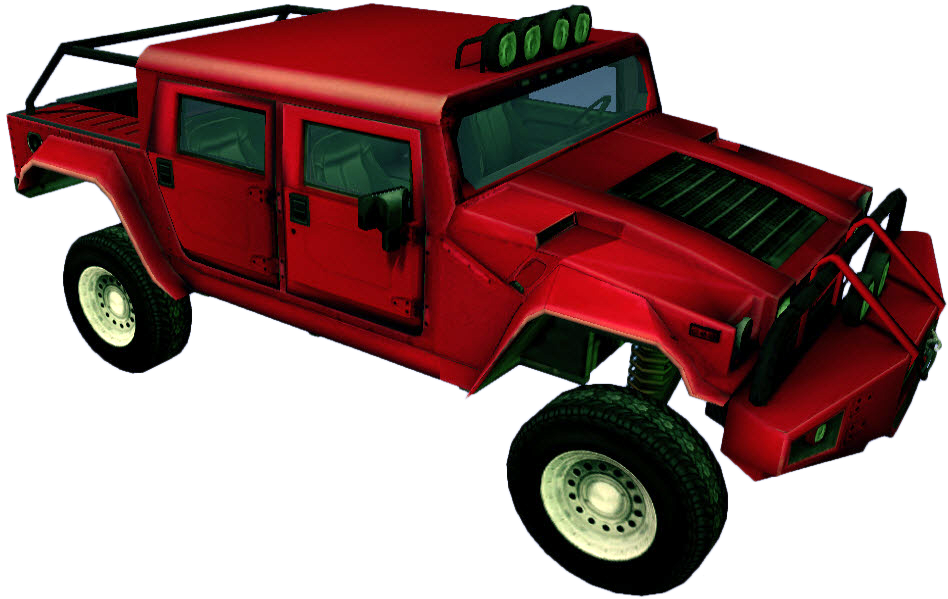 Red Hummer H1 Offroad Vehicle