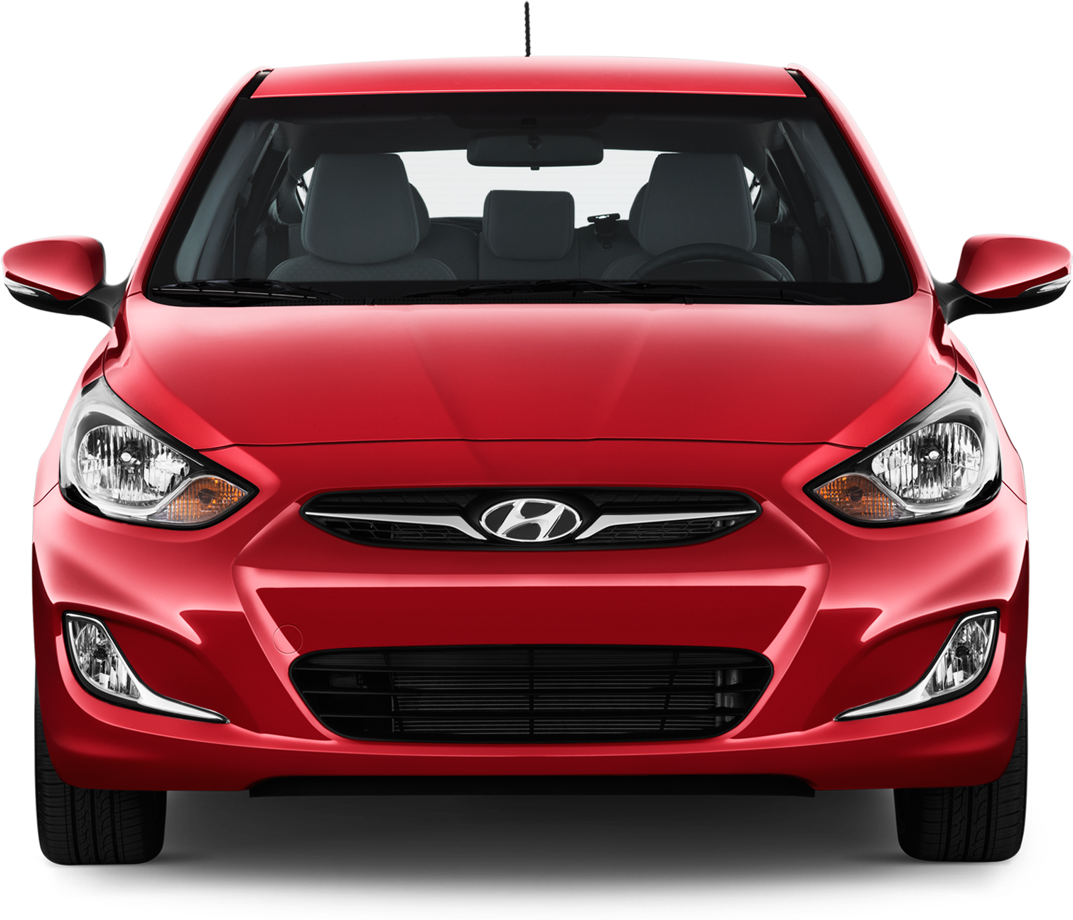 Red Hyundai Hatchback Front View