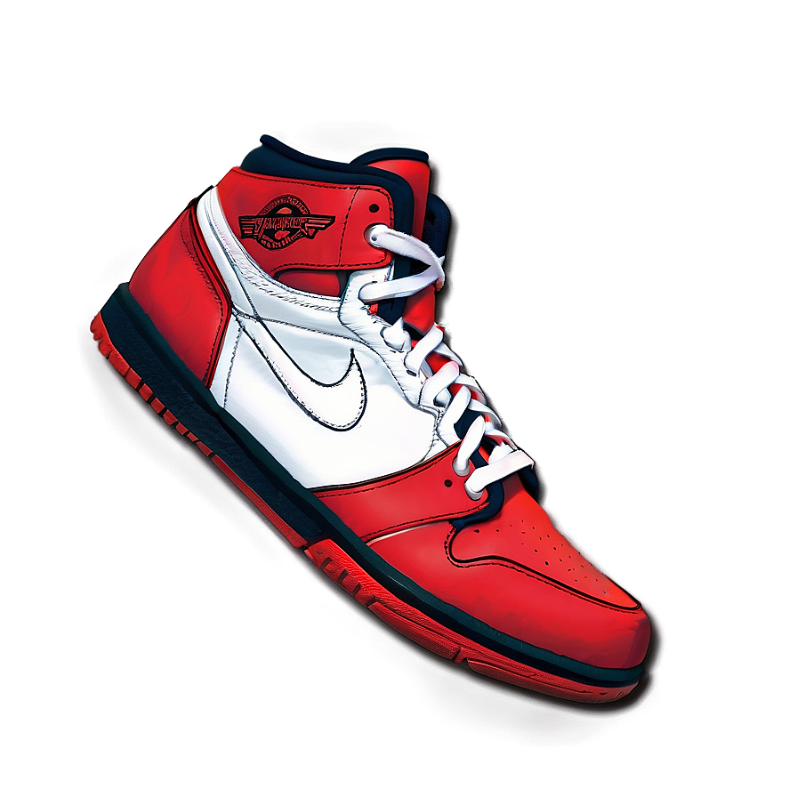 Red Jordan Basketball Shoes Png Nll55