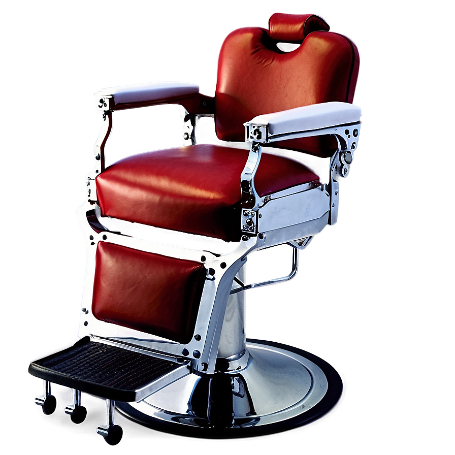 Red Leather Barber Chair Png Drl