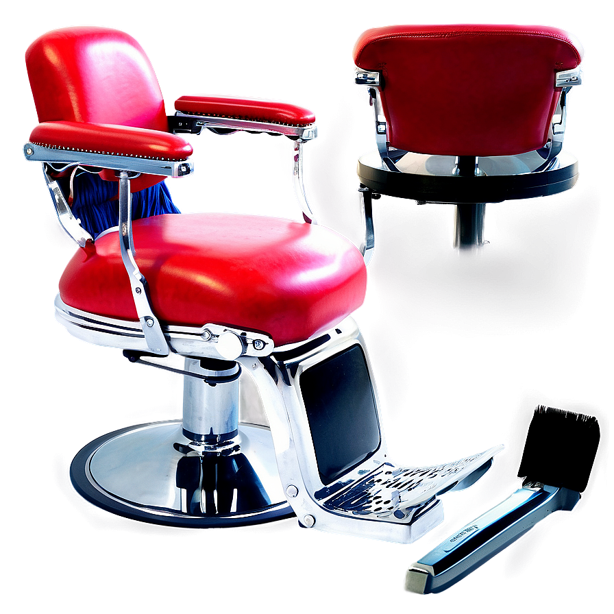 Red Leather Barber Chair Png Wij73