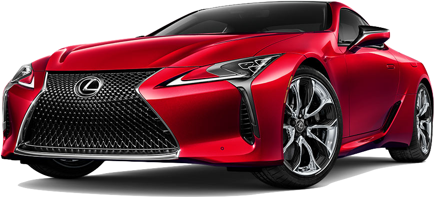 Red Lexus Luxury Coupe Profile View