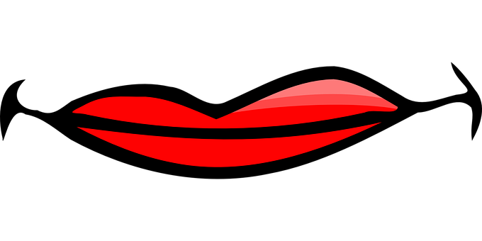 Red Lips Graphic Arton Black Background