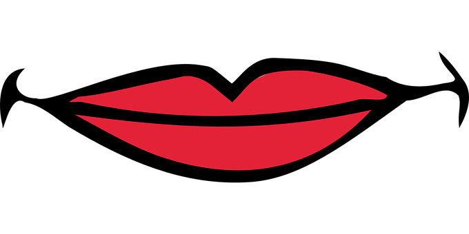 Red Lips Graphicon Black Background