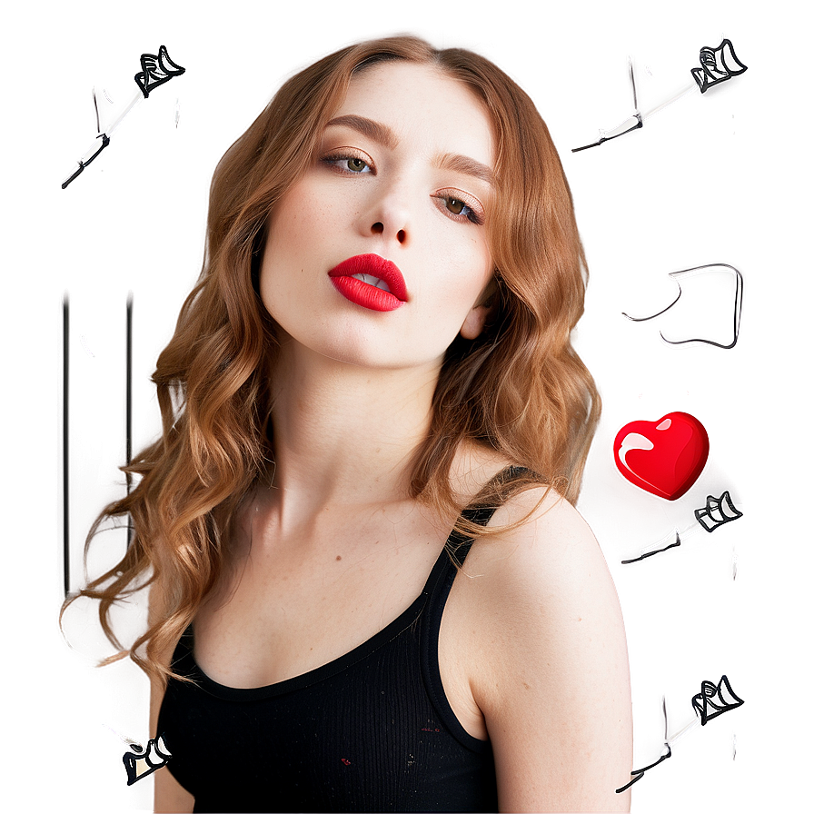 Red Lips With Lip Ring Png 79