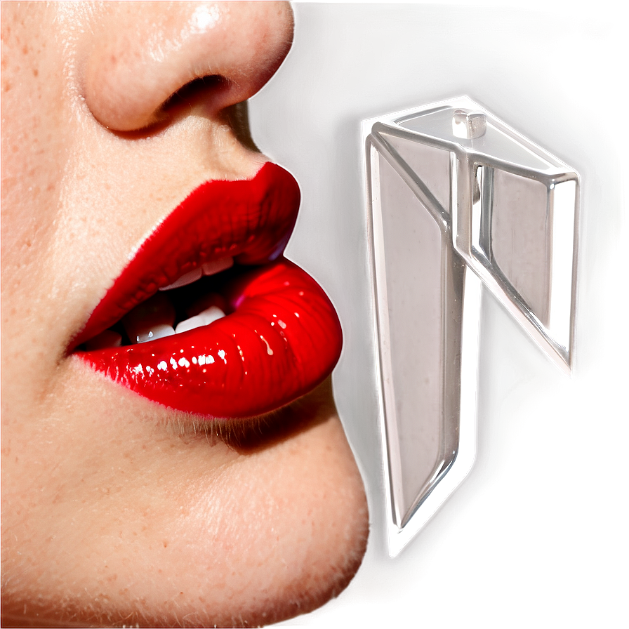 Red Lips With Lip Ring Png Jkf