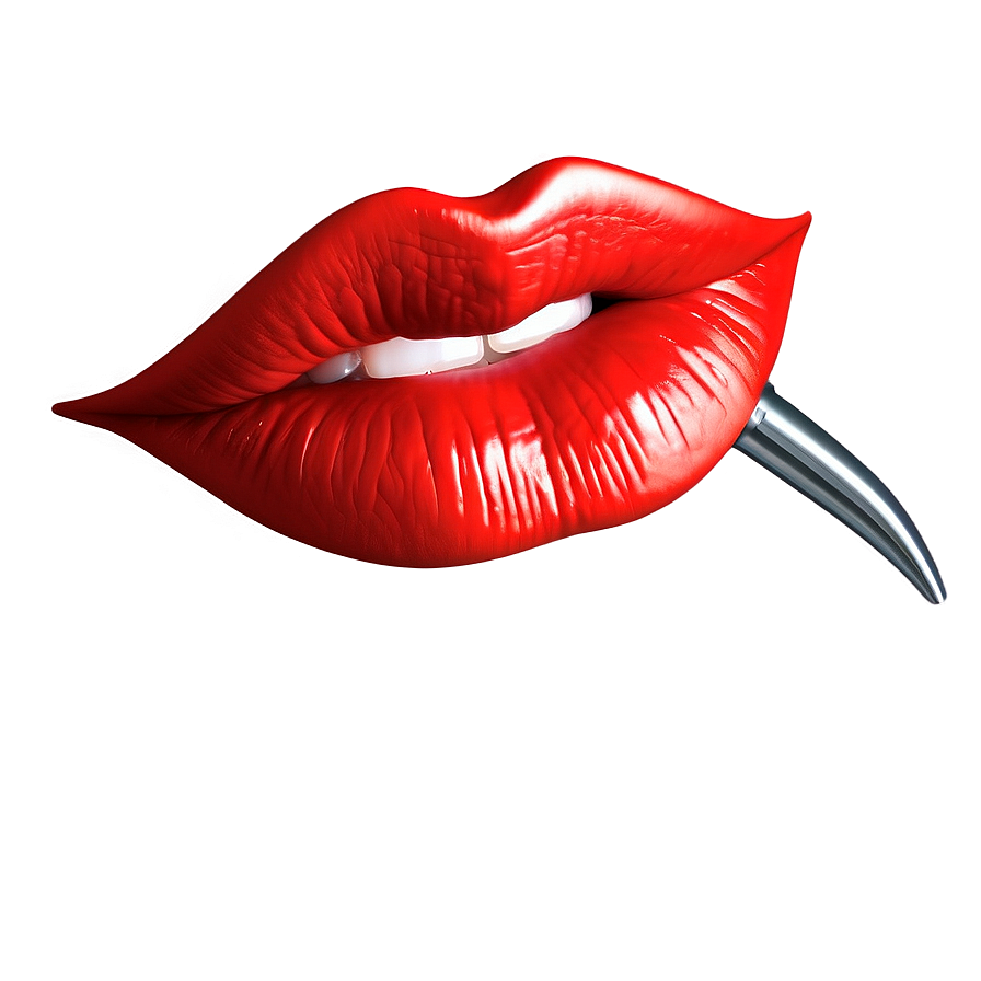 Red Lips With Piercing Png 46