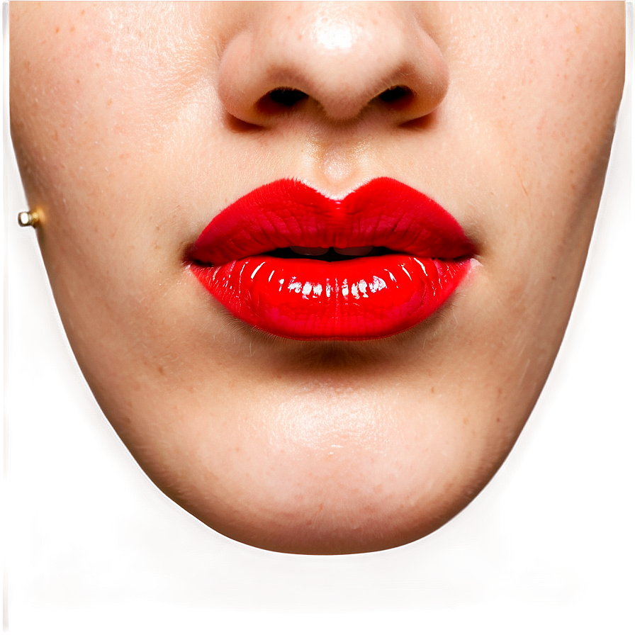 Red Lips With Piercing Png Stx