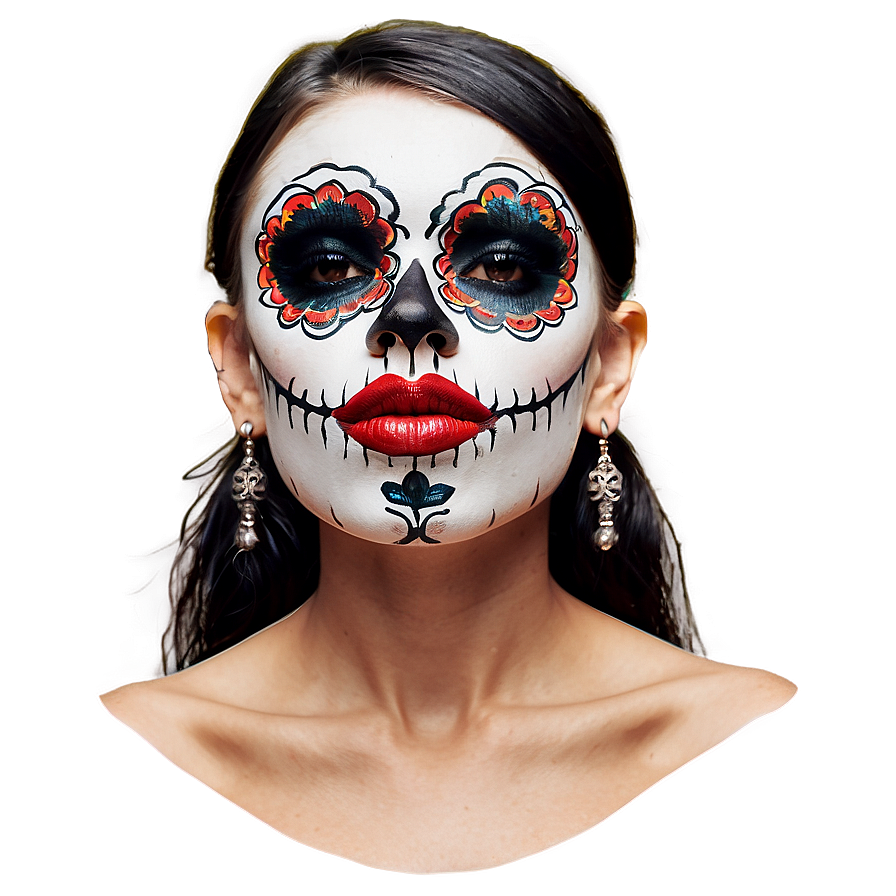 Red Lips With Sugar Skull Png Ilx