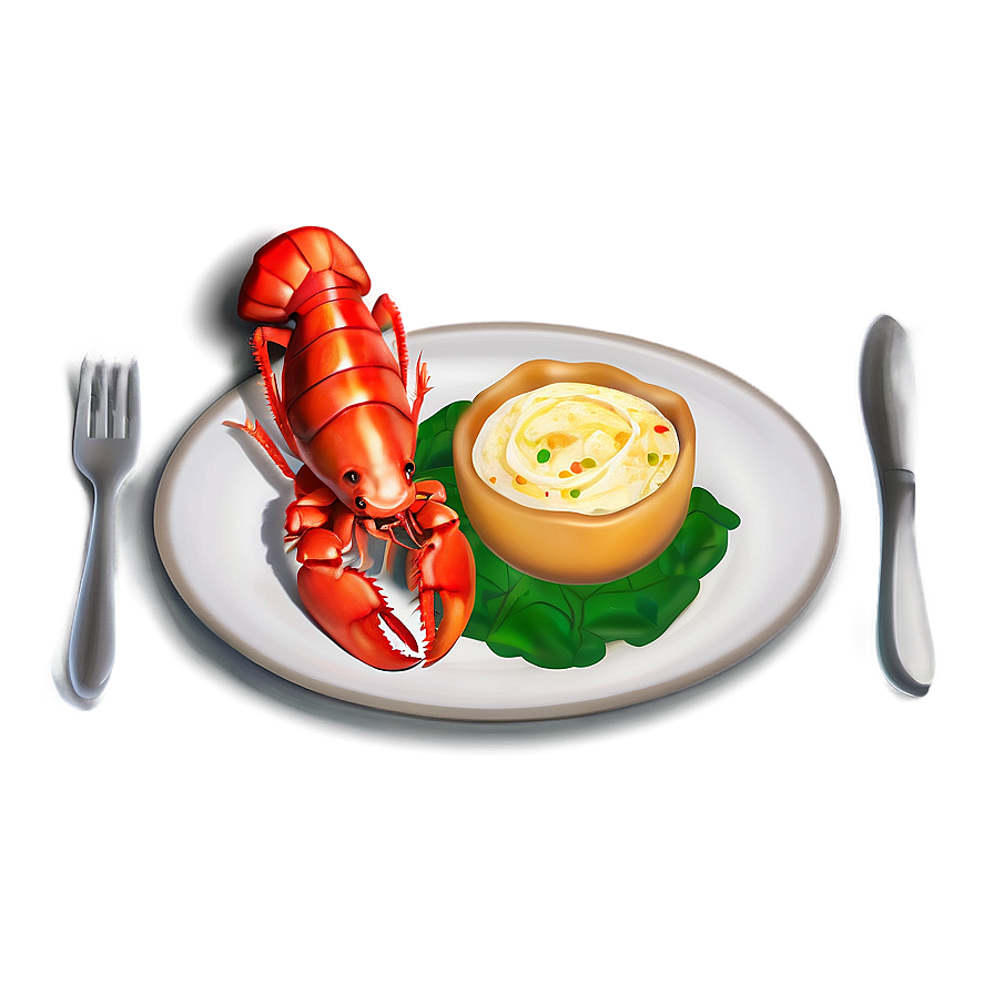 Red Lobster On Plate Png 49