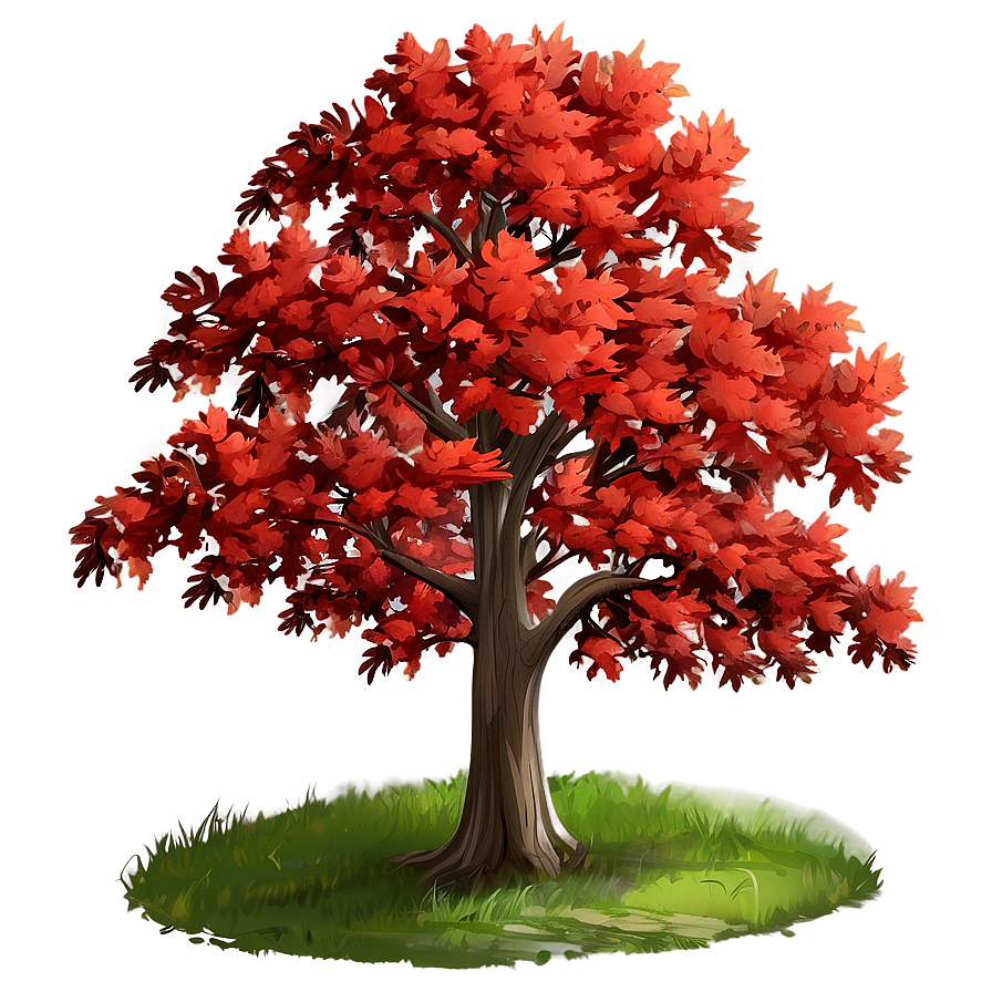 Red Maple Tree Graphic Png 06252024