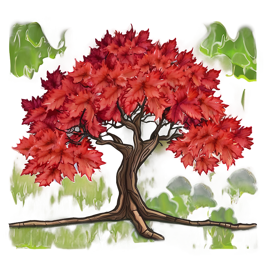 Red Maple Tree Graphic Png Lyy64