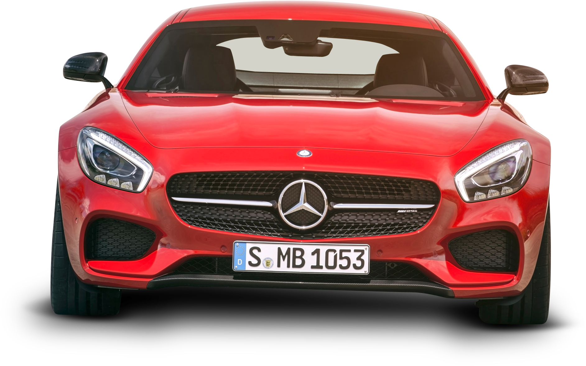 Red Mercedes Benz Front View