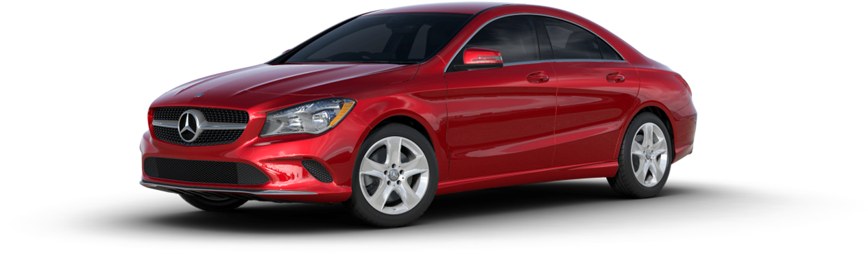 Red Mercedes Benz Sedan Profile View