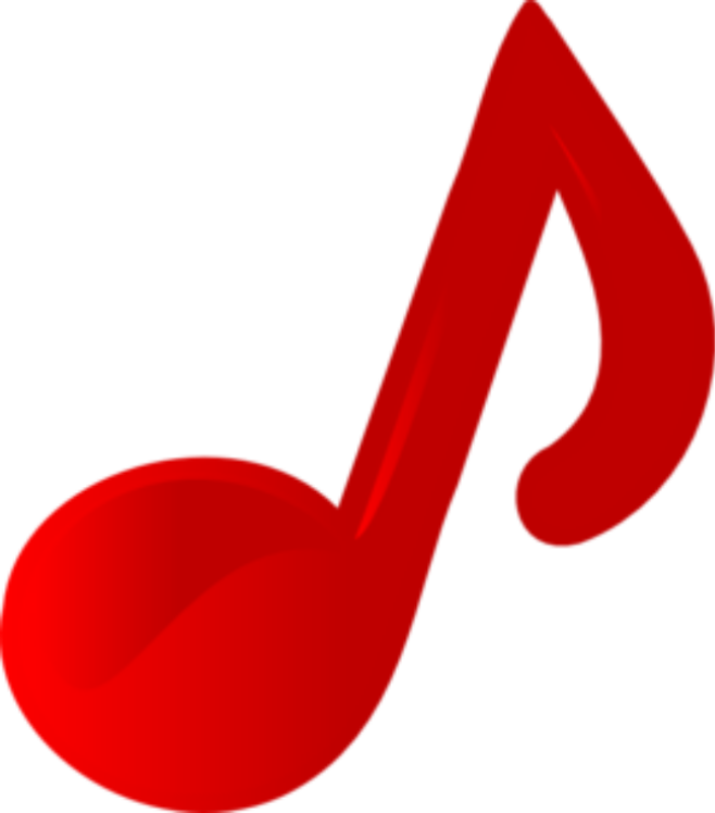 Red Music Note Graphic