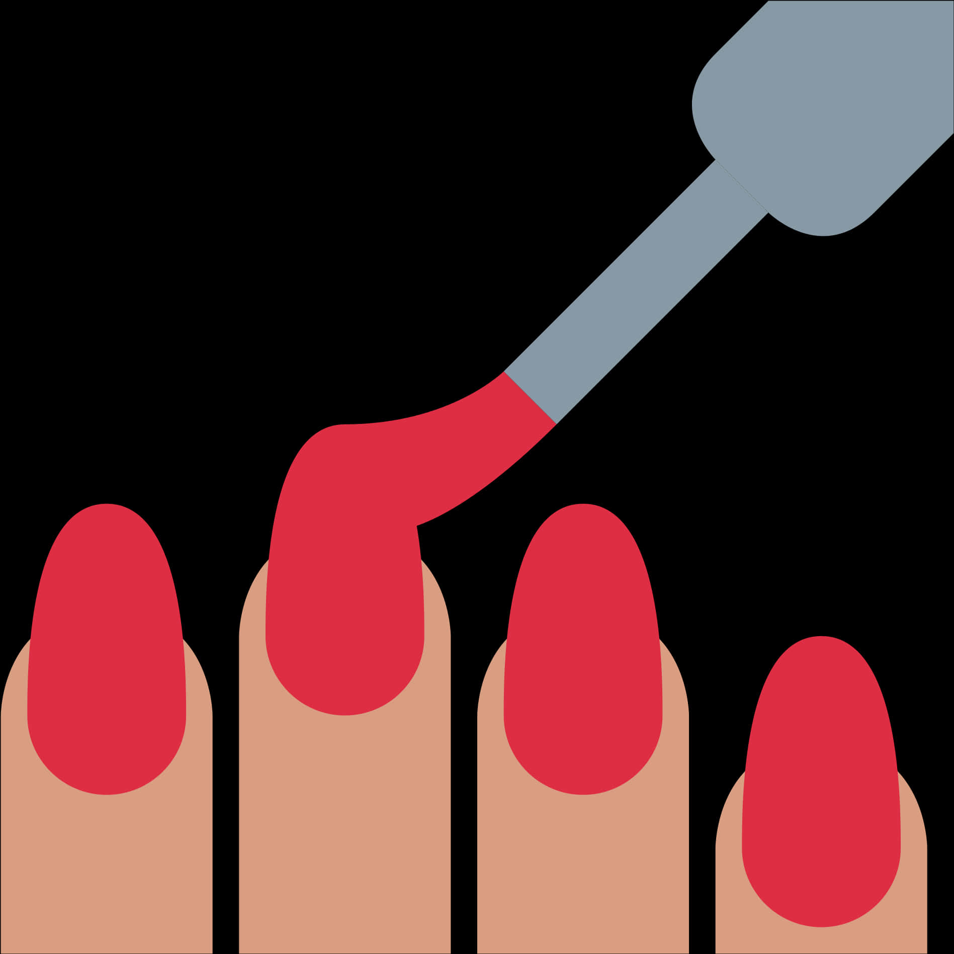 Red Nail Polish Application