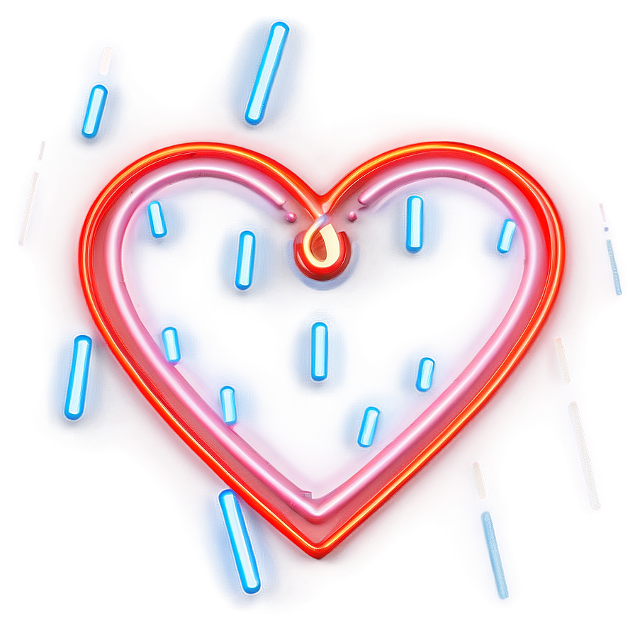 Red Neon Heart Png 06122024