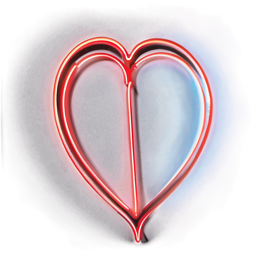 Red Neon Heart Png 24