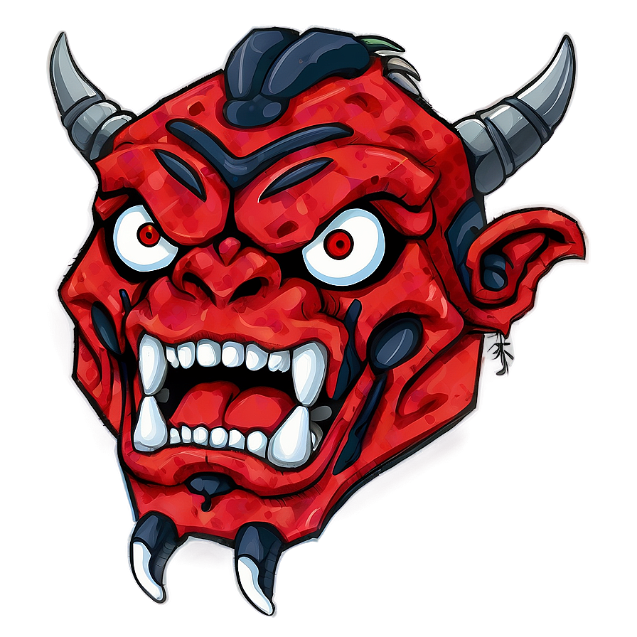 Red Oni Illustration Png Cwv