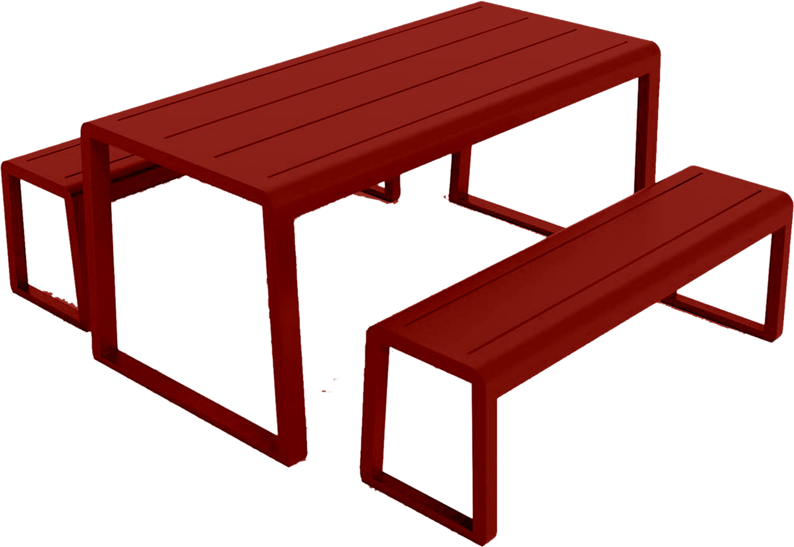 Red Outdoor Picnic Tablewith Benches